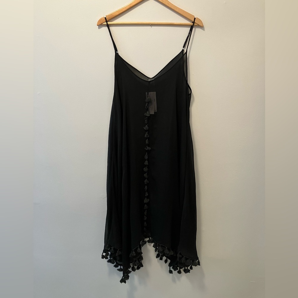Lavish Black Sheer Swim Coverup